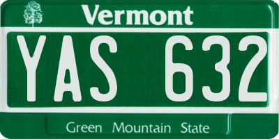 VT license plate YAS632