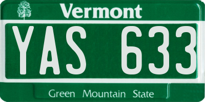 VT license plate YAS633