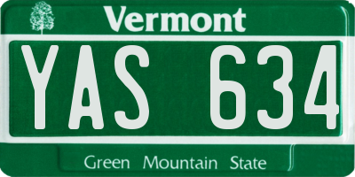 VT license plate YAS634