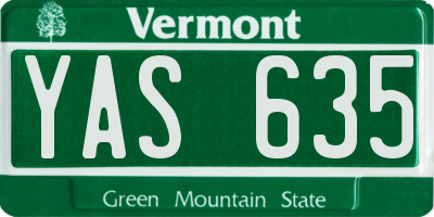 VT license plate YAS635