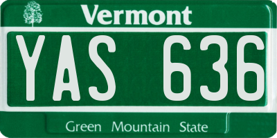 VT license plate YAS636