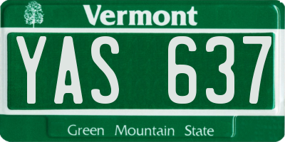 VT license plate YAS637