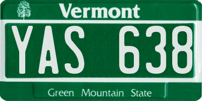 VT license plate YAS638