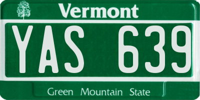 VT license plate YAS639