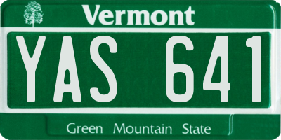 VT license plate YAS641
