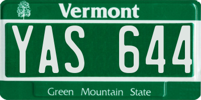 VT license plate YAS644