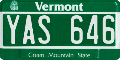VT license plate YAS646