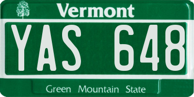 VT license plate YAS648