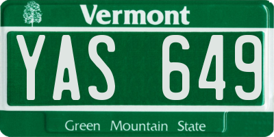 VT license plate YAS649