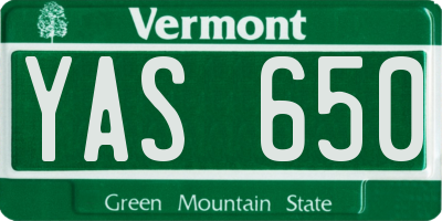 VT license plate YAS650