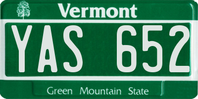 VT license plate YAS652