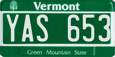 VT license plate YAS653