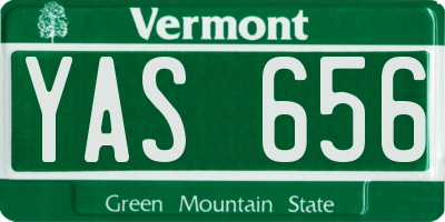 VT license plate YAS656