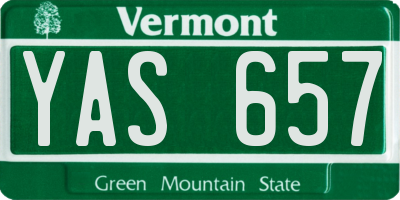 VT license plate YAS657