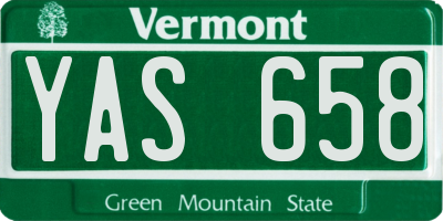 VT license plate YAS658