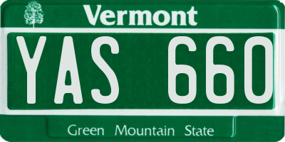 VT license plate YAS660