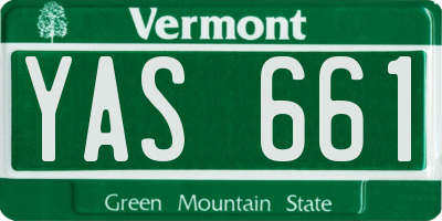 VT license plate YAS661