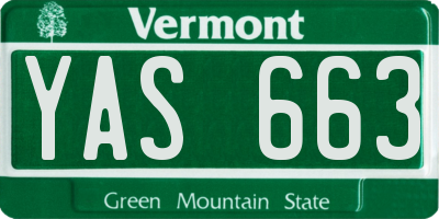 VT license plate YAS663
