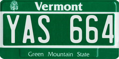 VT license plate YAS664