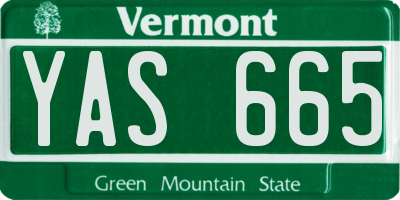 VT license plate YAS665