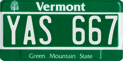 VT license plate YAS667