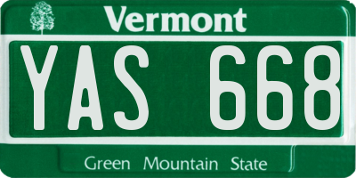 VT license plate YAS668