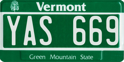 VT license plate YAS669