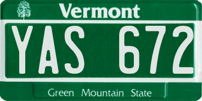 VT license plate YAS672