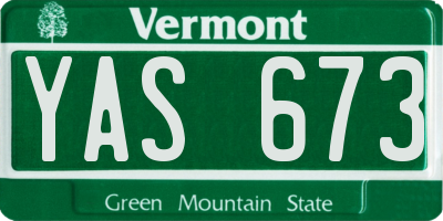 VT license plate YAS673