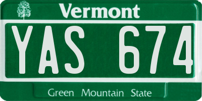 VT license plate YAS674