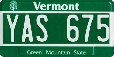 VT license plate YAS675