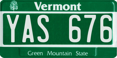VT license plate YAS676