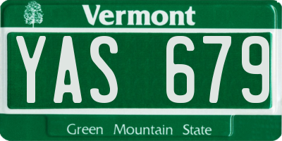 VT license plate YAS679