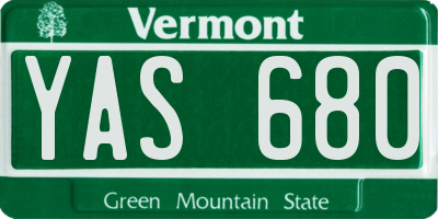 VT license plate YAS680