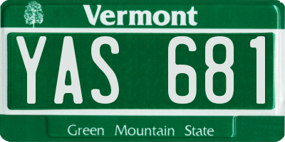 VT license plate YAS681