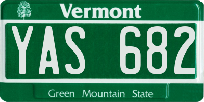 VT license plate YAS682