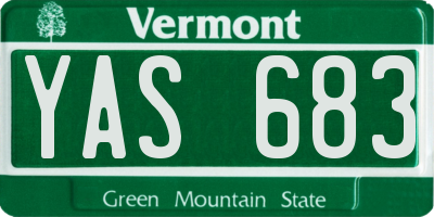 VT license plate YAS683