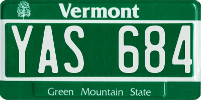 VT license plate YAS684