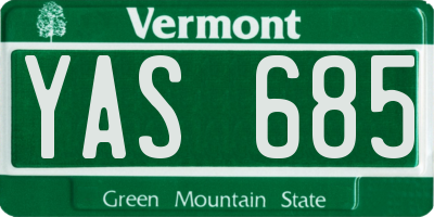 VT license plate YAS685