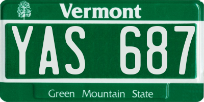 VT license plate YAS687