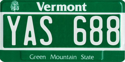 VT license plate YAS688