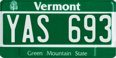 VT license plate YAS693