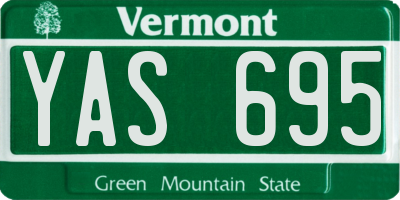 VT license plate YAS695