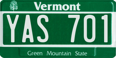 VT license plate YAS701