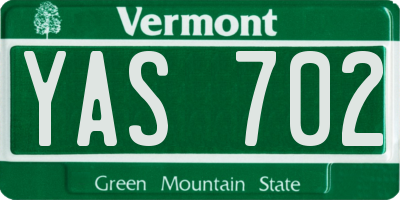 VT license plate YAS702