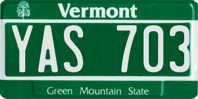 VT license plate YAS703