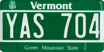 VT license plate YAS704