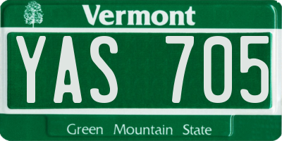 VT license plate YAS705