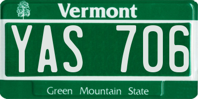 VT license plate YAS706