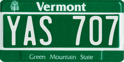 VT license plate YAS707
